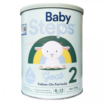 Sữa dê Baby Steps số 2 lon 900g cho trẻ từ 6-12 tháng