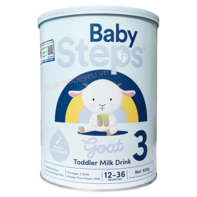 Sữa dê Baby Steps số 3 lon 900g cho trẻ từ 12-36 tháng
