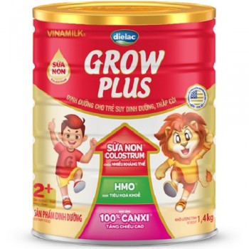 Sữa Dielac Grow Plus 2+, trẻ 2 - 10 tuổi, hộp 1,4 kg