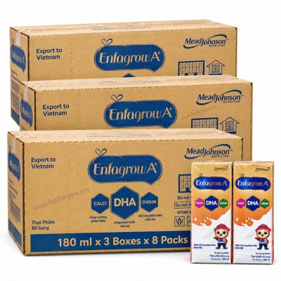 Combo 3 thùng Sữa nước Enfagrow Vani trẻ từ 2 tuổi hộp 180ml Combo 3 thùng Sữa nước Enfagrow Vani trẻ từ 2 tuổi hộp 180ml