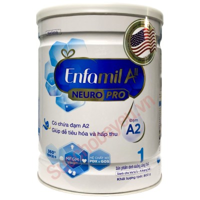Sữa Enfamil đạm A2 NeuroPro số 1 lon 800g cho trẻ từ 0-6 tháng