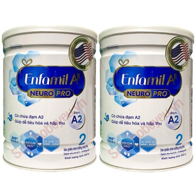 Combo 2 lon Sữa Enfamil đạm A2 NeuroPro số 2 lon 800g cho trẻ từ 6-12 tháng
