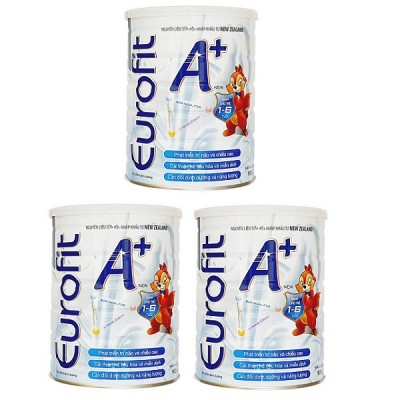 Combo 3 lon Sữa bột Eurofit A+ cho trẻ từ 1 đến 6 tuổi lon 900g