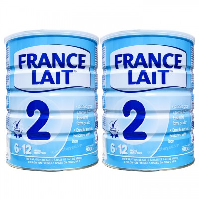 Combo 2 lon Sữa France Lait số 2 900g cho trẻ 6-12 tháng tuổi Combo 2 lon Sữa France Lait số 2 900g cho trẻ 6-12 tháng tuổi