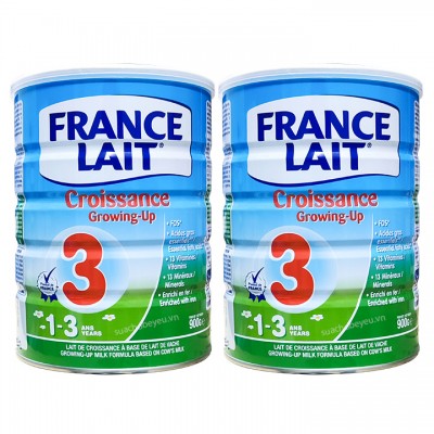 Combo 2 lon Sữa France Lait số 3 lon 900g cho trẻ 1-3 tuổi Combo 2 lon Sữa France Lait số 3 lon 900g cho trẻ 1-3 tuổi