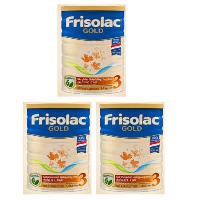 Combo 3 lon sữa Frisolac Gold số 3 lon 1,4kg cho trẻ từ 1-2 tuổi