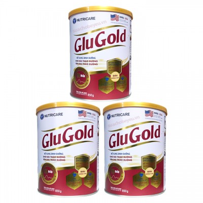 Combo 3 lon Sữa bột GluGold 850g cho người tiểu đường Combo 3 lon Sữa bột GluGold 850g cho người tiểu đường