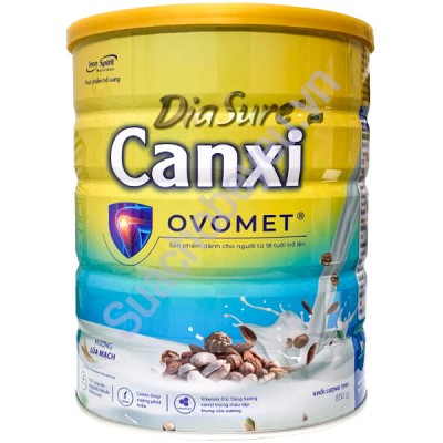 Sữa Diasure Canxi Ovomet hương lúa mạch lon 850g