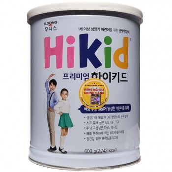 Sữa Hikid Premium tách béo lon 600g tăng chiều cao 1-9 tuổi