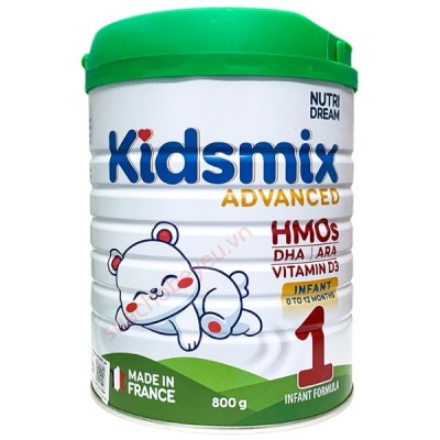 Sữa Kidsmix Advanced số 1 800g cho trẻ từ 0-12 tháng tuổi