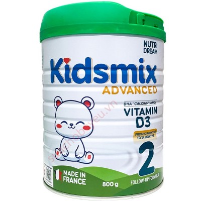 Sữa Kidsmix Advanced số 2 lon 800g cho trẻ từ 12-24 tháng