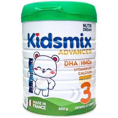 Sữa Kidsmix Advanced số 3 lon 800g cho trẻ từ 24-36 tháng tuổi