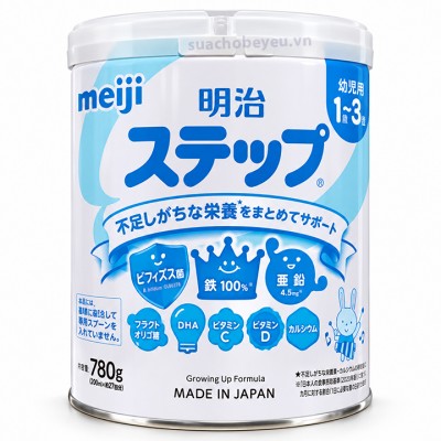 Sữa Meiji nội địa Nhật Bản cho trẻ 1-3 tuổi lon 780g
