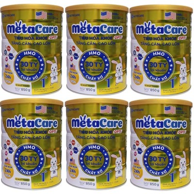Combo 6 lon Sữa MetaCare Gold 1+ 850g cho trẻ 1-2 tuổi