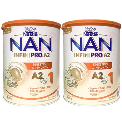 Combo 2 lon Sữa Nan InfiniPro A2 số 1 lon 800g cho trẻ 0-12 tháng