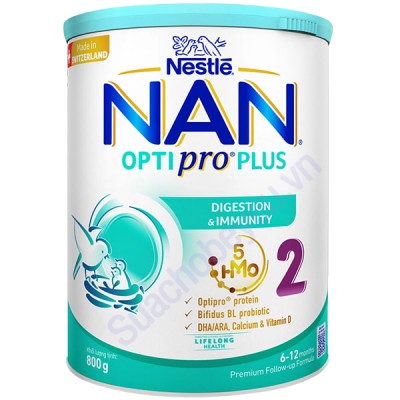 Sữa bột Nan Optipro Plus số 2 lon 800g cho trẻ 6-12 tháng