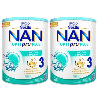 Combo 2 lon Sữa Nan Optipro Plus số 3 lon 800g cho trẻ 1-2 tuổi