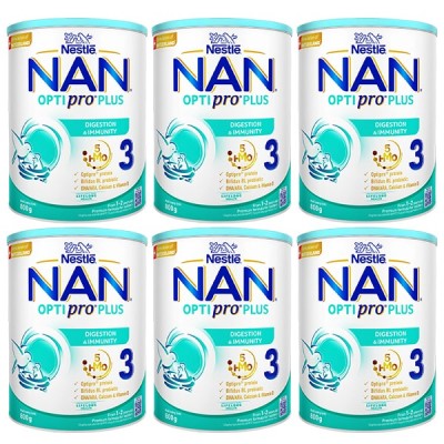 Thùng sữa Nan Optipro Plus số 3 lon 800g cho trẻ 1-2 tuổi