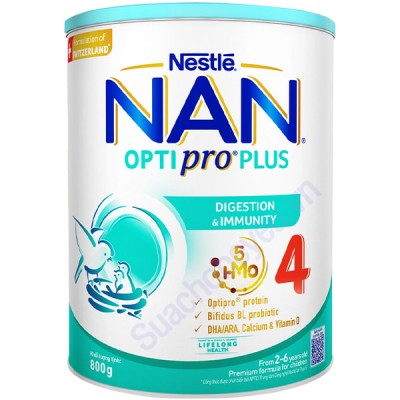 Sữa Nan Optipro Plus số 4 lon 800g cho trẻ  2-6 tuổi