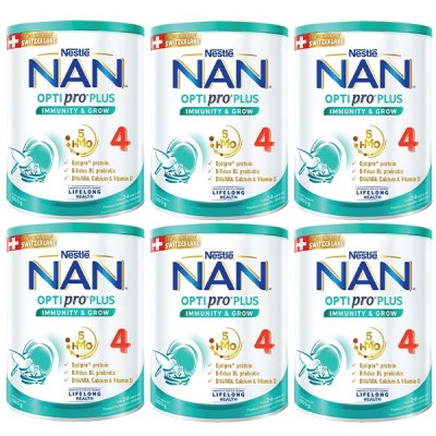 Thùng sữa Nan Optipro Plus số 4 lon 800g cho trẻ 2-6 tuổi