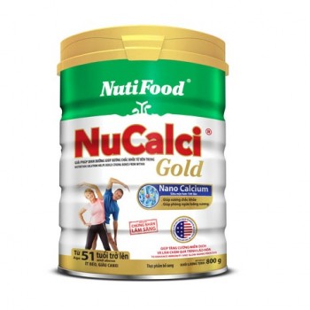 Sữa Nucalci Gold lon 800g dinh dưỡng xương chắc cho người từ 51 tuổi