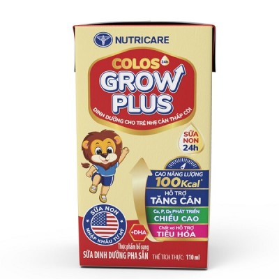 Sữa pha sẵn Nutricare Colos Grow Plus cho trẻ nhẹ cân thấp còi hộp 110ml Sữa pha sẵn Nutricare Colos Grow Plus cho trẻ nhẹ cân thấp còi hộp 110ml