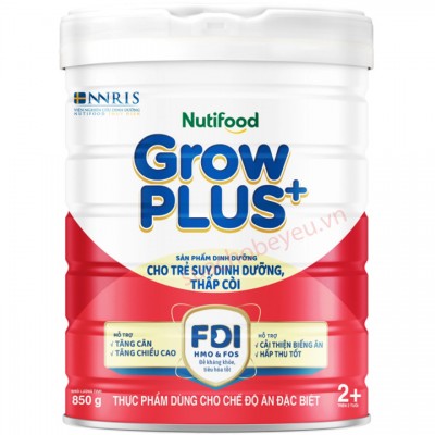 Sữa bột Nuti Grow Plus+ Đỏ 2+ lon 850g cho trẻ trên 2 tuổi