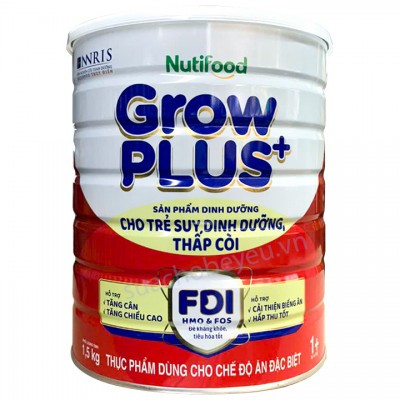 Sữa bột NutiFood Grow Plus+ Đỏ 1+ lon 1.5kg cho trẻ từ 1-2 tuổi Sữa bột NutiFood Grow Plus+ Đỏ 1+ lon 1.5kg cho trẻ từ 1-2 tuổi