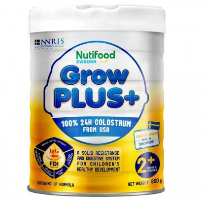 Sữa bột Nutifood Grow Plus  Vàng 2+ lon 800g cho trẻ từ 2 tuổi