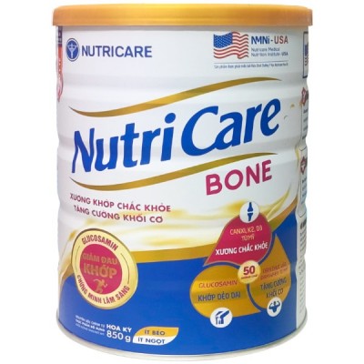 Thùng sữa Nutricare Bone hỗ trợ xương chắc khớp khỏe lon 850g