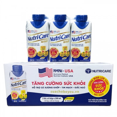 Sữa NutriCare Gold cho người lớn tuổi hộp 200ml Sữa NutriCare Gold cho người lớn tuổi hộp 200ml