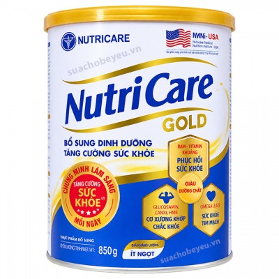 Sữa NutriCare Gold cho người lớn tuổi lon 850g