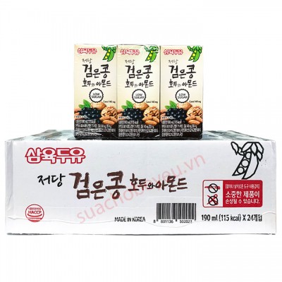 Sữa Óc Chó Hạnh Nhân SahmYook Ít đường, 24 hộp 190ml