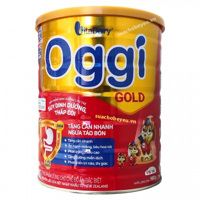 Sữa bột Oggi Gold lon 900g cho trẻ suy dinh dưỡng 1-10 tuổi