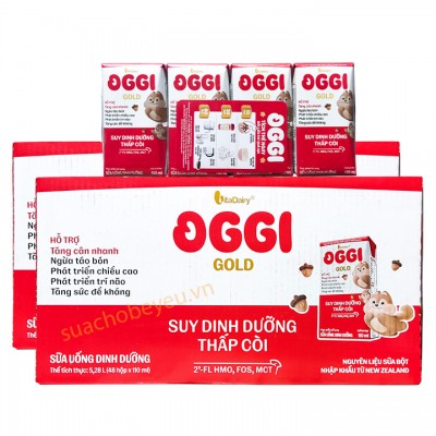 Combo 2 thùng sữa Oggi Gold hộp 110ml Trẻ Suy Dinh Dưỡng Thấp Còi
