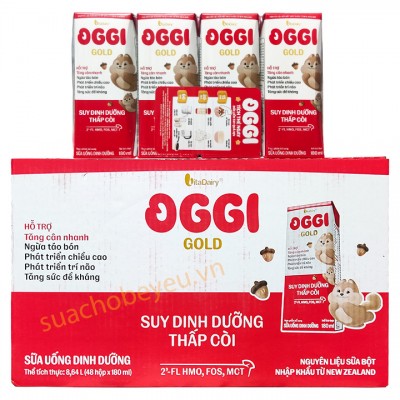 Sữa bột Pha Sẵn Oggi Gold 180ml cho Trẻ Suy Dinh Dưỡng Thấp Còi