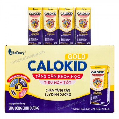 Sữa pha sẵn Calokid Gold hộp 180ml cho trẻ 1-10 tuổi