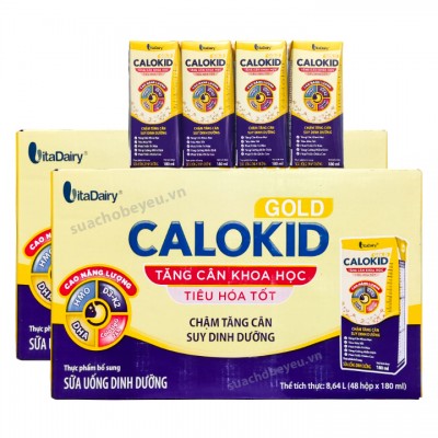 Combo 2 thùng Sữa Calokid Gold hộp 180ml cho trẻ 1-10 tuổi