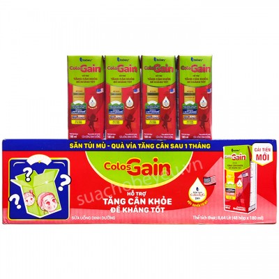 Sữa pha sẵn Colos Gain hộp 180ml tăng cân nhanh cho trẻ từ 1 tuổi