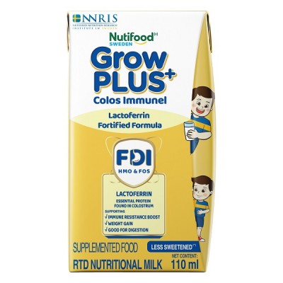 Sữa pha sẵn Nutifood Grow Plus+ Colos Immunel Lactoferrin hộp 110ml