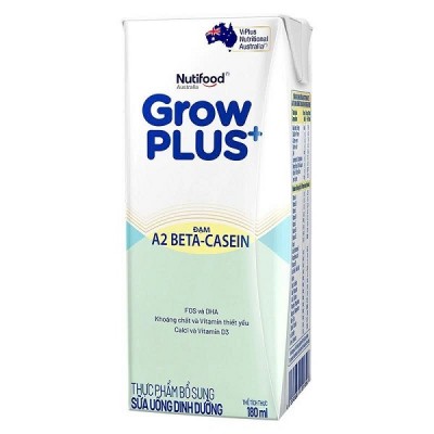 Sữa pha sẵn Nutifood Grow Plus+ đạm A2 hộp 180ml Sữa pha sẵn Nutifood Grow Plus+ đạm A2 hộp 180ml