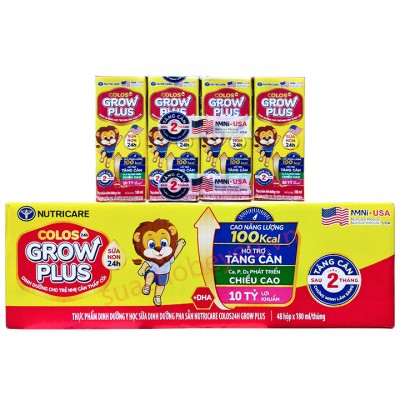 Sữa pha sẵn Nutricare Colos Grow Plus cho trẻ nhẹ cân thấp còi hộp 180ml
