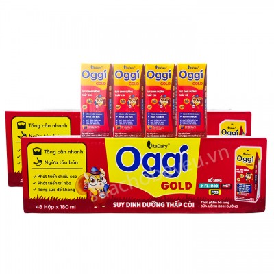 Combo 2 thùng sữa Oggi Gold 180ml cho trẻ suy dinh dưỡng thấp còi