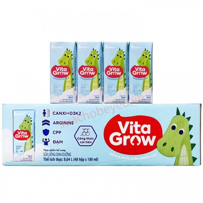 Sữa pha sẵn Vitagrow hộp 180ml phát triển chiều cao