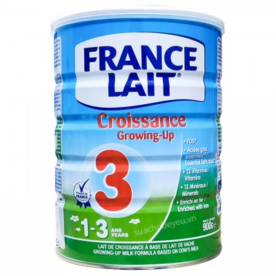 Sữa France Lait số 3 Lon 900g cho trẻ từ 1-3 tuổi Sữa France Lait số 3 Lon 900g cho trẻ từ 1-3 tuổi