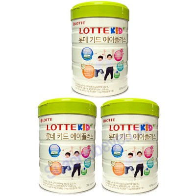 Combo 3 lon Sữa tăng chiều cao Lotte Kid A+ Hàn Quốc lon 760g cho trẻ 1-10 tuổi