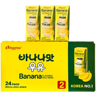 Thùng sữa Binggrae Hàn Quốc hương chuối hộp 200ml