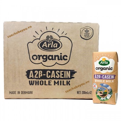 Sữa tươi nguyên kem Arla Organic A2 hộp 200ml