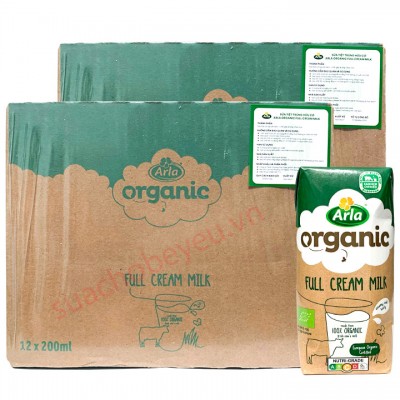 Combo 2 thùng Sữa tươi nguyên kem Arla Organic hộp 200ml