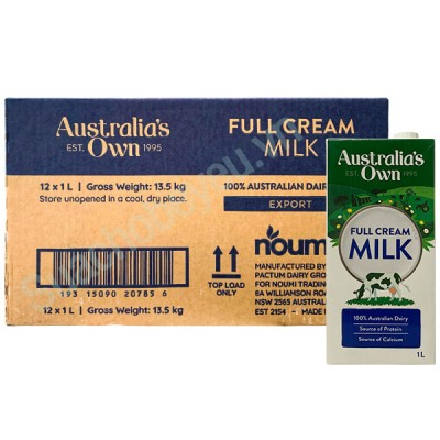 Thùng Sữa tươi nguyên kem Australia's Own Milk hộp 1 Lít